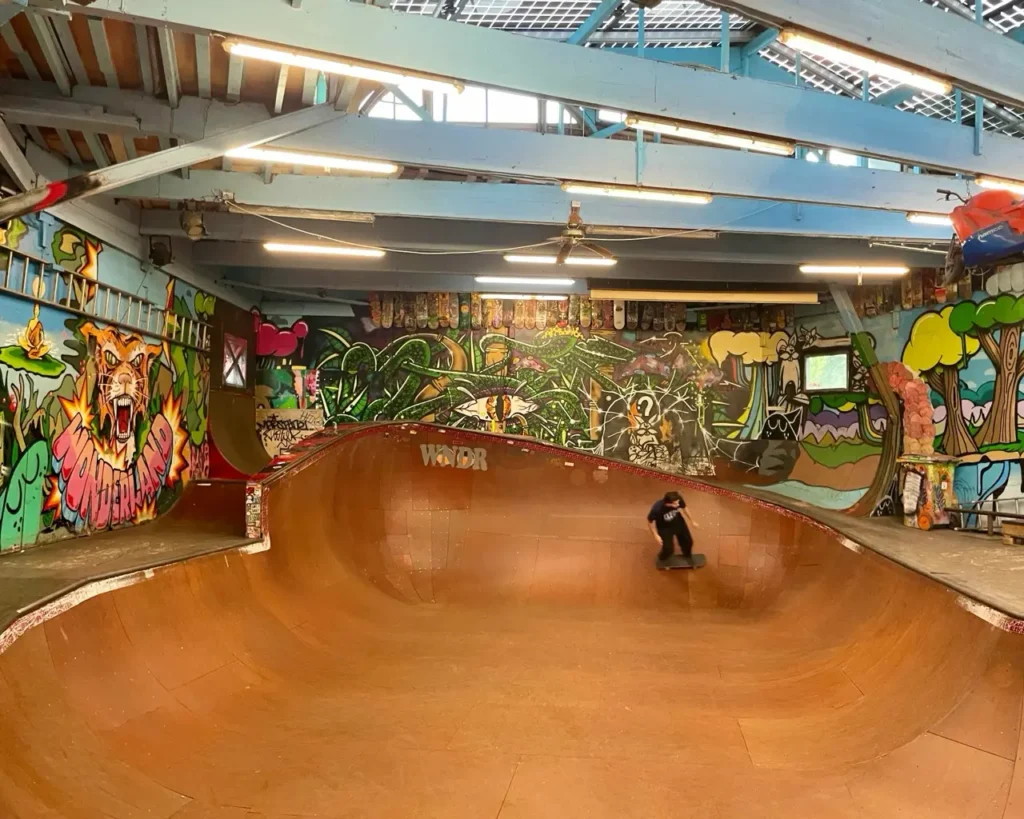 Wonderland skate park with lots of graffiti at Christiania