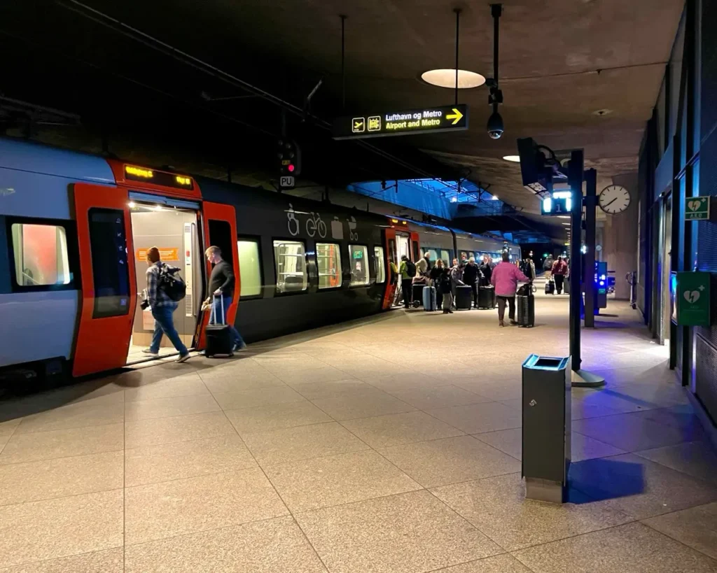 Trains departing from Copenhagen airport station