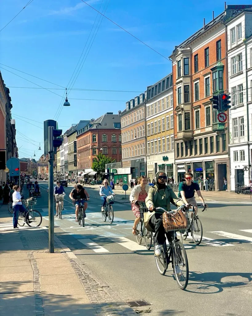 Locals biking in Copenhagen