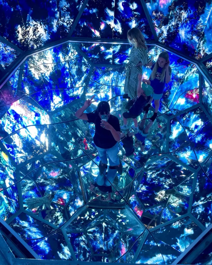 Art work reflecting inside the cosmic room art installation