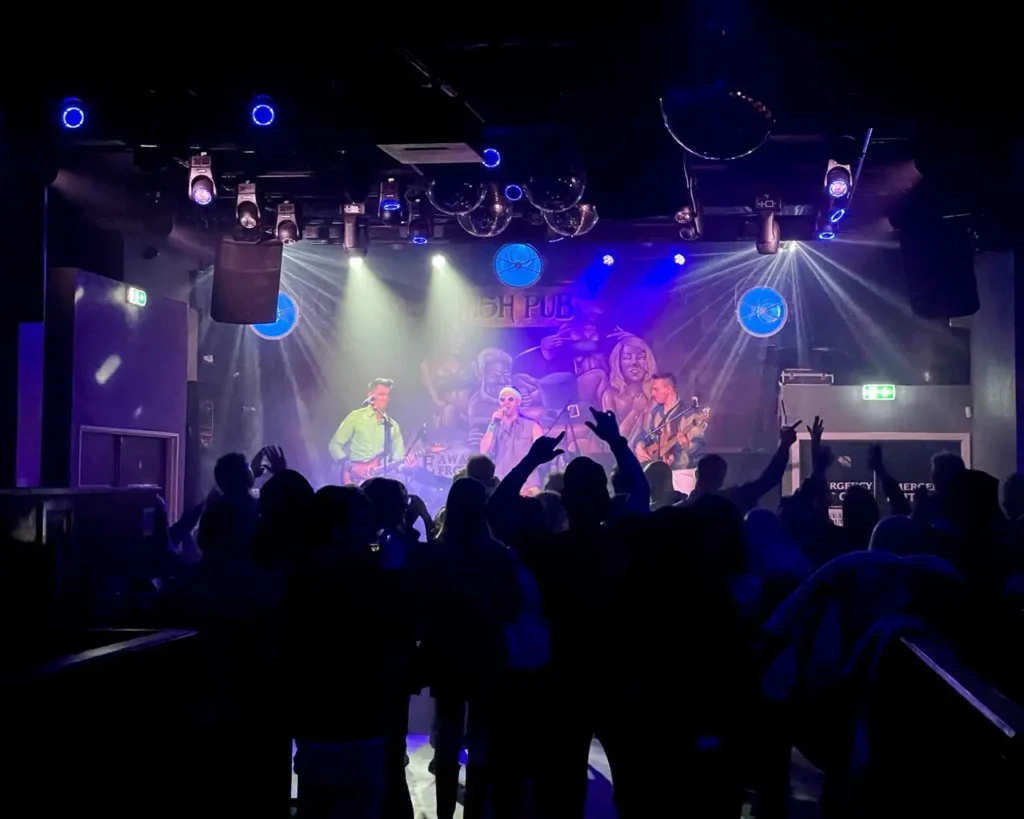 People singing and dancing - enjoying the Copenhagen nightlife at Irish Pub