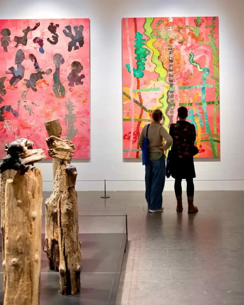 Friends admiring art at the Lousiania museum of modern art