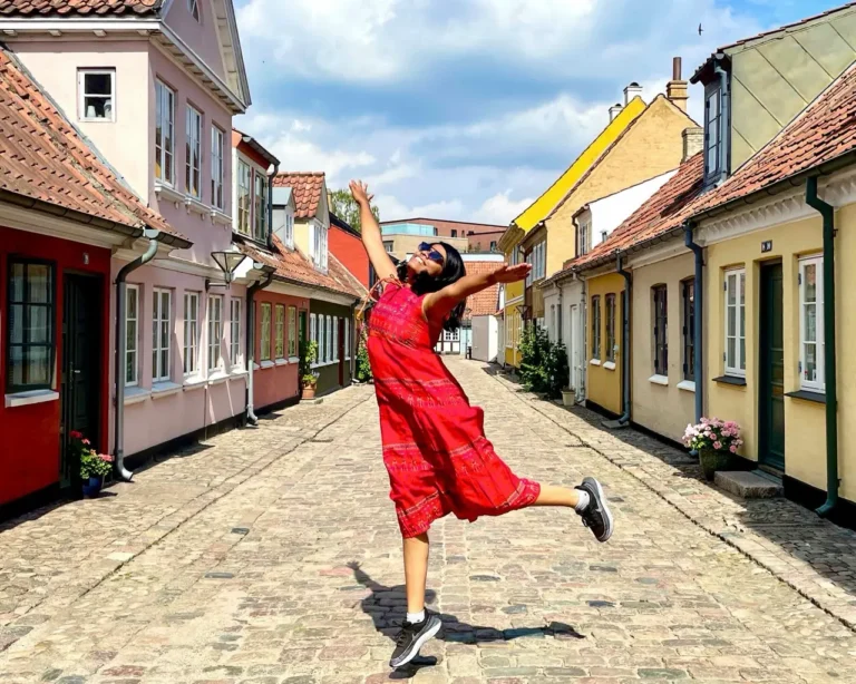 Agalya exploring the Odense town
