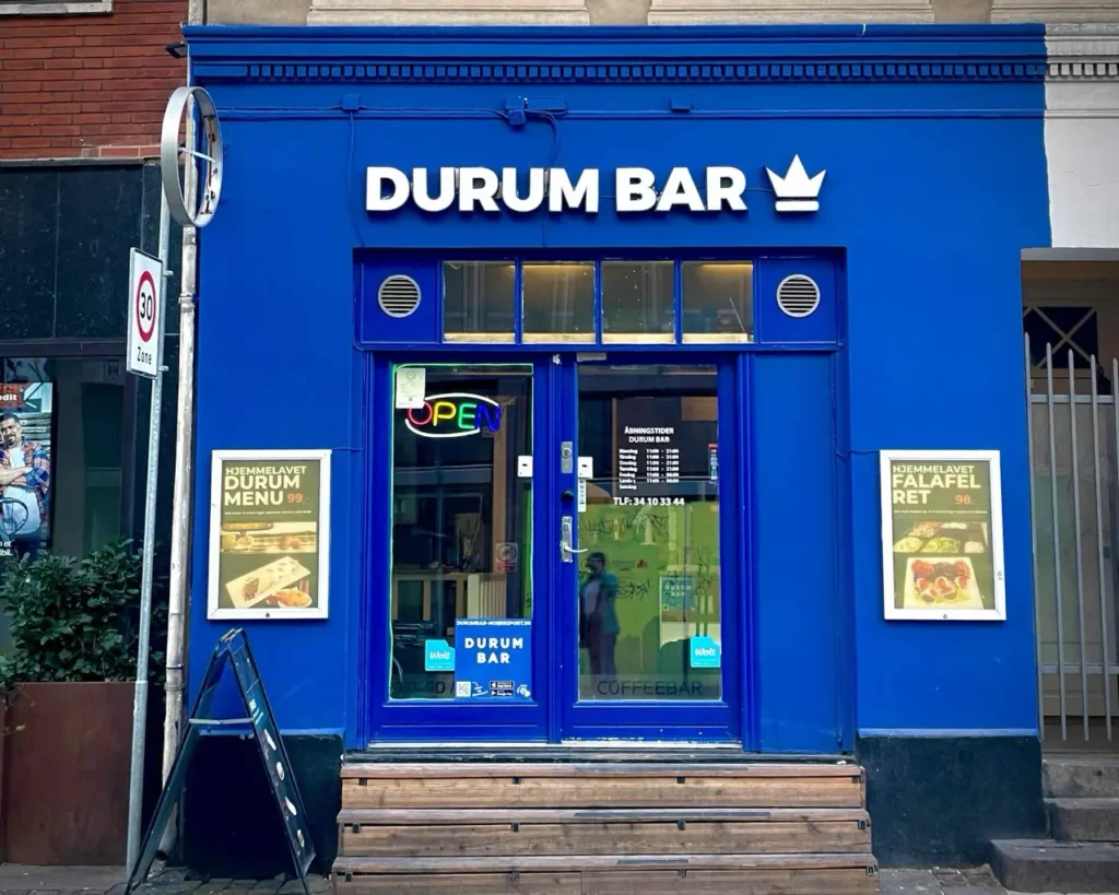 Entrance of Durum bar, a popular kebab place in Copenhagen